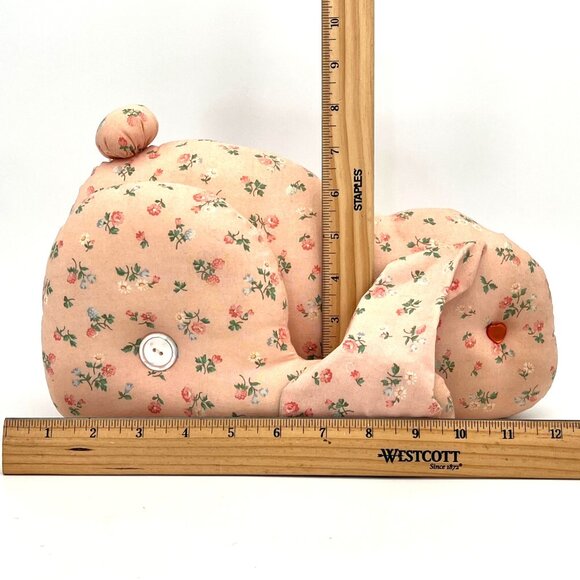 Vintage Floral Print Stuffed Easter Bunny Rabbit Plush Toy Handmade by Grandma - Picture 14 of 16